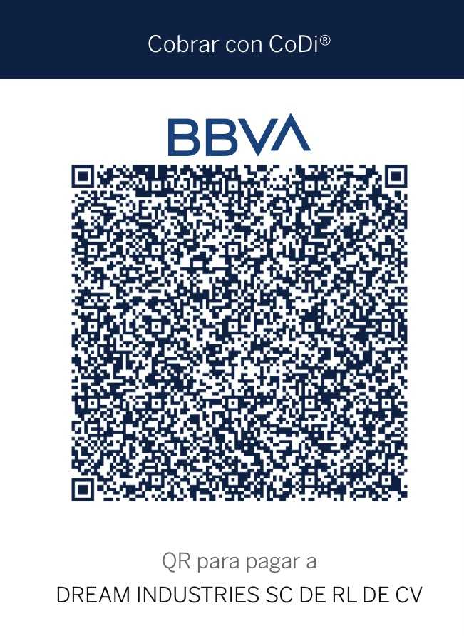 Código CoDi QR de Dreams Industries para pago en BBVA
